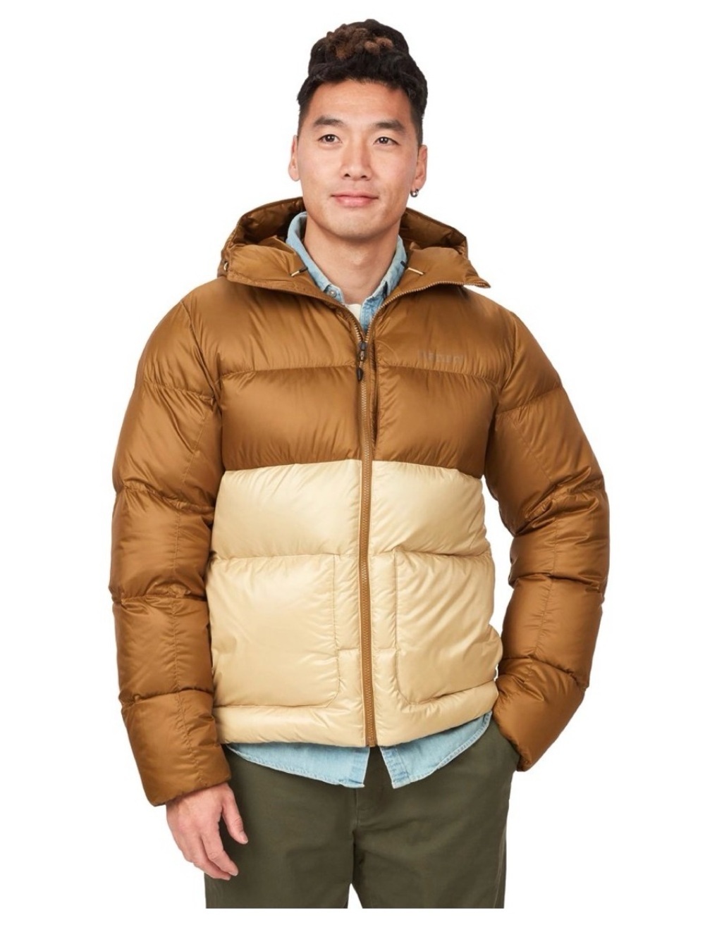 Men's MARMOT Guides Down Puffer Coat in Hazel/Light Oak